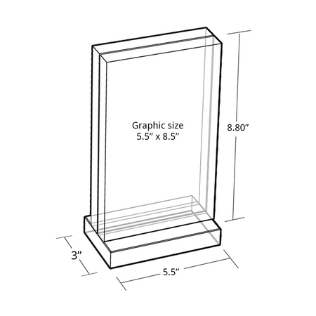 Azar Displays The Imperial Collection: Acrylic Block on Base 5.5"W X 8.5"H 104516